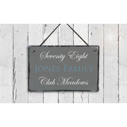 Handmade and Customizable Slate Home Address Sign - Light Grey - Sassy Squirrel Ink