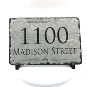 Customizable Slate Home Address House Sign - Light Grey - Handmade and Personalized