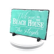 Handmade and Customizable Slate Home Sign - Personalized Welcome To The Beach House Plaque - Sassy Squirrel Ink